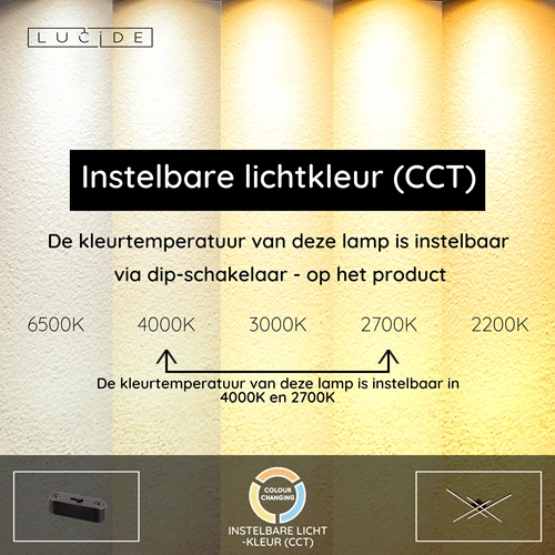 Lucide NOVAK - Plafonnière - LED Dimb. - CCT - 1x42W 2700K/4000K - Zwart - USP